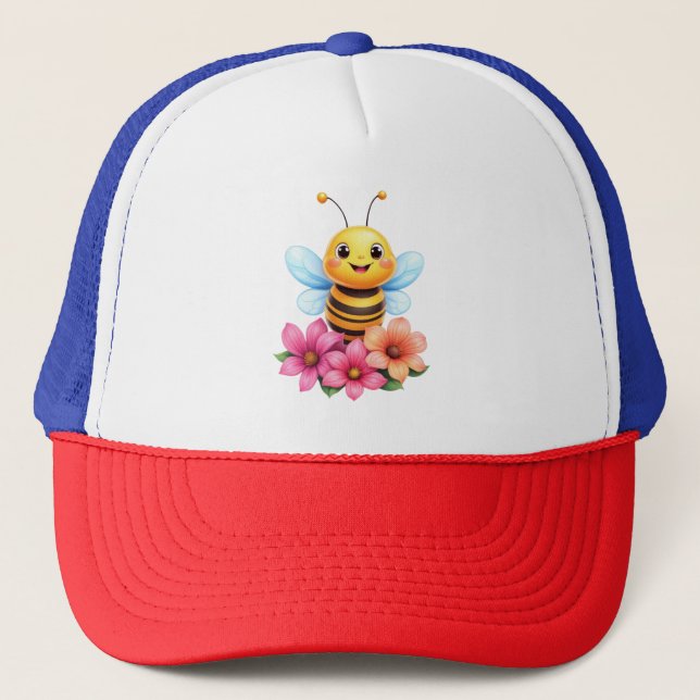 Happy Bee Trucker Hat (Front)