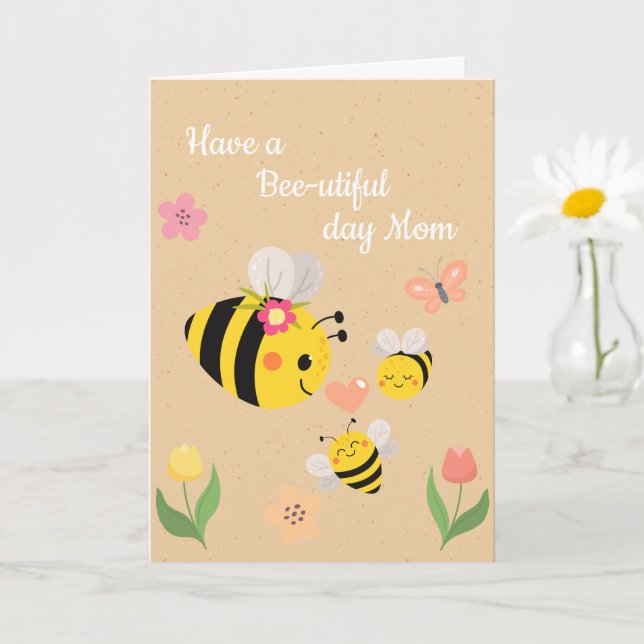 Happy Bee-utiful Day Birthday Card (Small Plant)