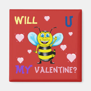 Happy Bee Valentine's Magnet