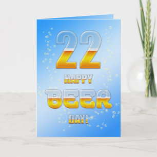 Happy Beer day 22nd birthday card