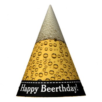 Happy Beerthday! Adult's Beer Birthday Party Hat by MaeHemm at Zazzle