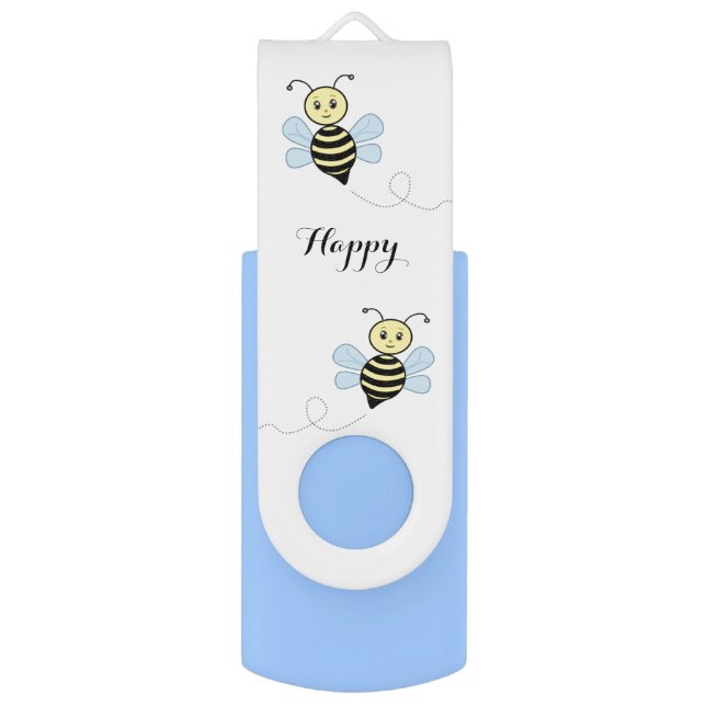 Happy bees & calligraphy flash drive (Back (Vertical))