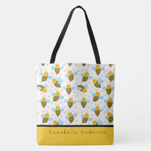 Happy Bees Personalize Tote Bag