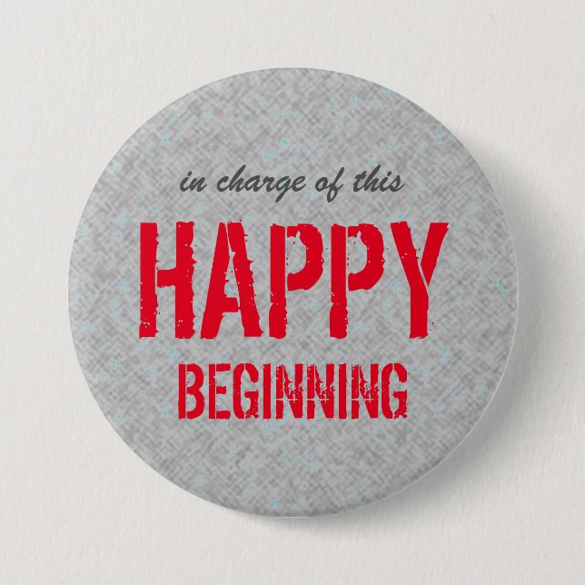 Happy Beginning Optimistic Quote Button (Front)