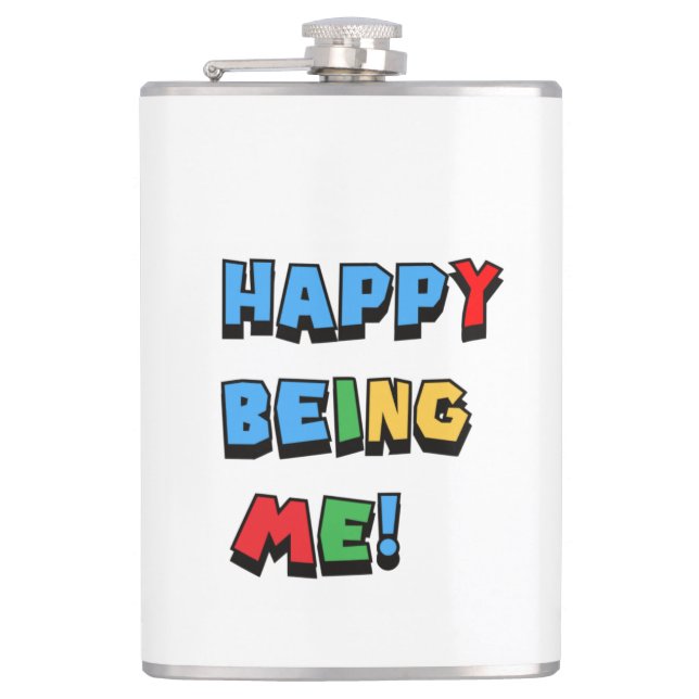 Happy Being Me Flask (Front)