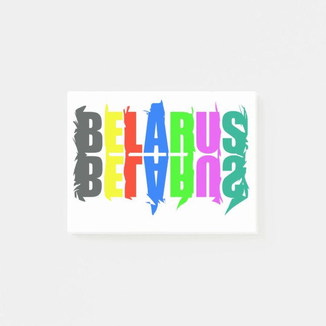 Happy Belarus Colourful Letters Post-it Notes (Front)