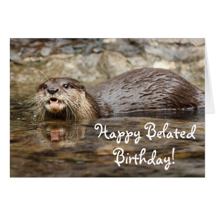 Happy belated birthday otter Greeting card