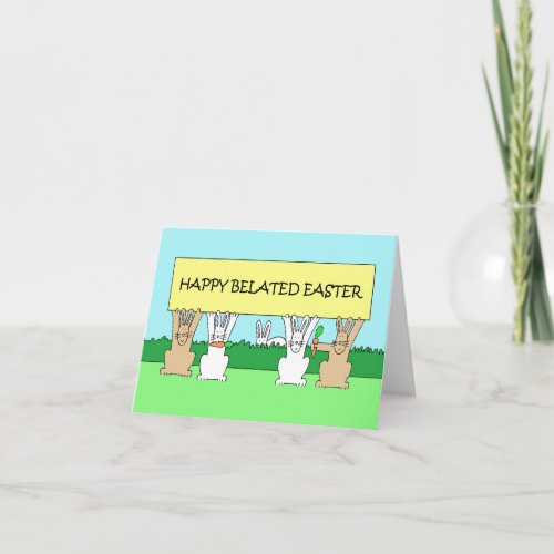 Happy Belated Easter Cute Bunnies Card