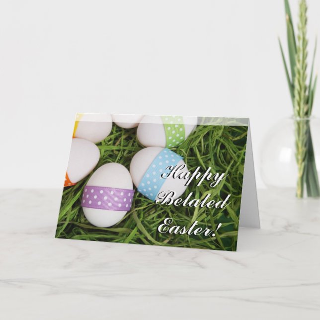 Happy Belated Easter Eggs greeting card (Front)
