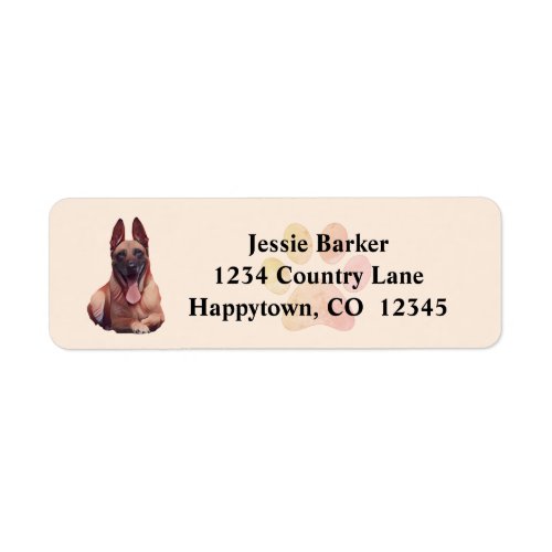 Happy Belgian Malinois Return Address Label