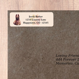 Happy Belgian Malinois Return Address Label
