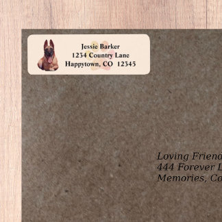 Happy Belgian Malinois Return Address Label