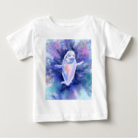 Happy Beluga Whale Swimming - Migned Painting -