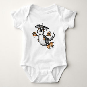 Happy Bernese Mountain Dog Cartoon T-Shirt Baby Bodysuit
