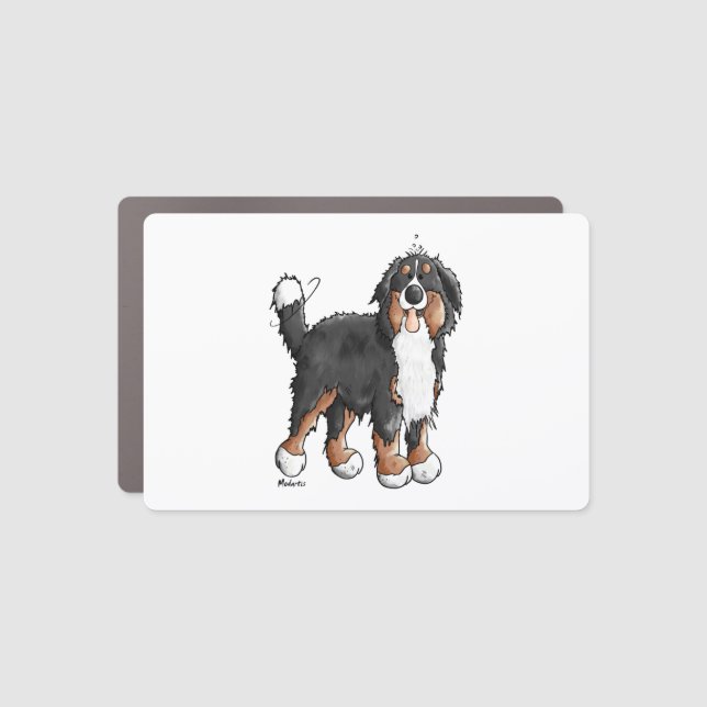 Happy Bernese Mountain Dog - Comic - Dogs - Cartoo Car Magnet (Front)