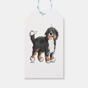 Happy Bernese Mountain Dog - Comic - Dogs - Cartoo Gift Tags