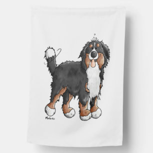 Happy Bernese Mountain Dog - Comic - Dogs - Cartoo House Flag
