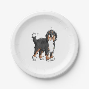 Happy Bernese Mountain Dog - Comic - Dogs - Cartoo Paper Plates