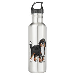 Happy Bernese Mountain Dog - Comic - Dogs - Cartoo Stainless Steel Water Bottle