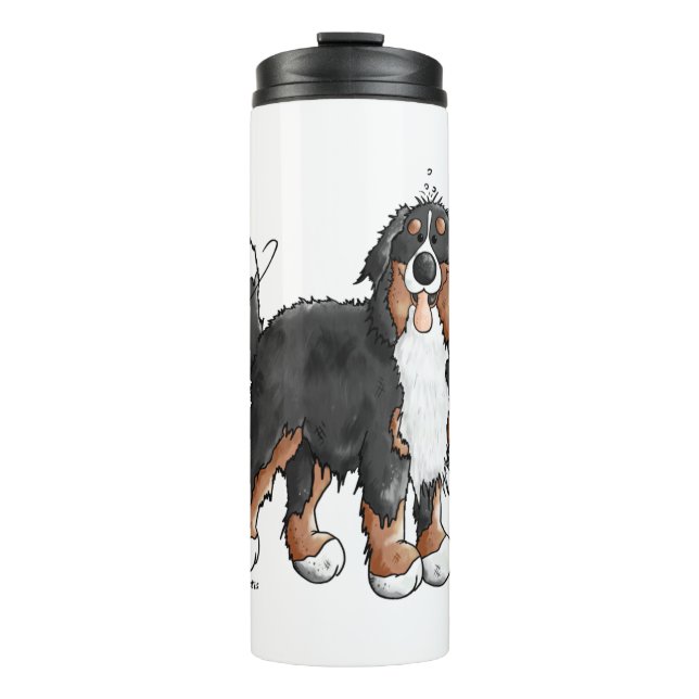 Happy Bernese Mountain Dog - Comic - Dogs - Cartoo Thermal Tumbler (Front)