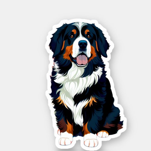 Happy Bernese Mountain Dog Sticker