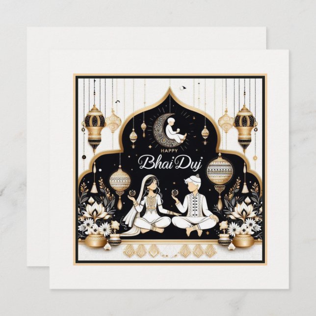 Happy Bhai Duj Card (Front/Back)