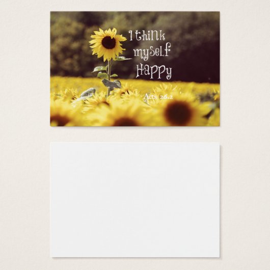 Happy Bible Verse with Sunflowers (Front & Back)