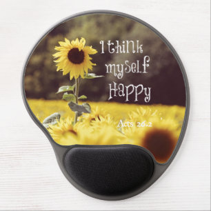 Happy Bible Verse with Sunflowers Gel Mouse Pad