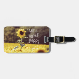 Happy Bible Verse with Sunflowers Luggage Tag
