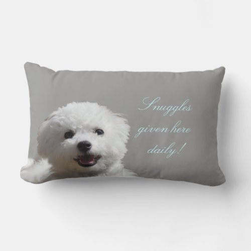 Happy Bichon Snuggle Lumbar Pillow