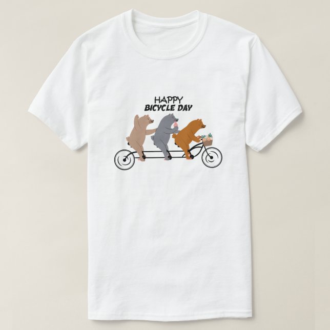 Happy Bicycle Day Cool Classic T-shirt (Design Front)