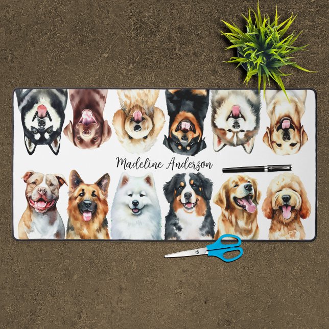 Happy Big Dogs Personalized Desk Mat