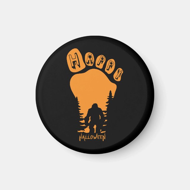 Happy Big Foot Halloween Magnet (Front)