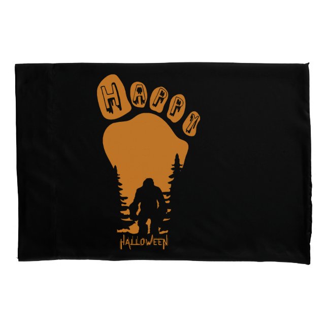 Happy Big Foot Halloween Pillow Case (Front)