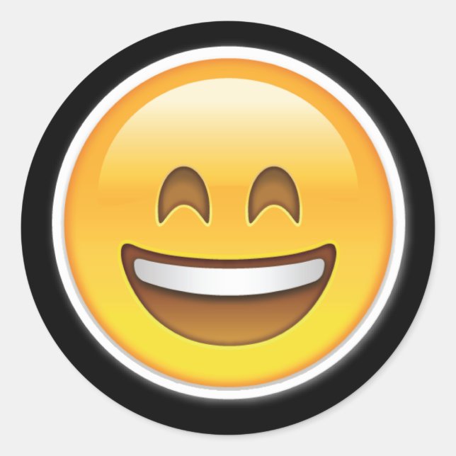happy big smile emoji stickers (Front)
