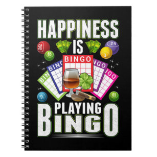 Happy Bingo Player Men Women Funny Bingo Notebook