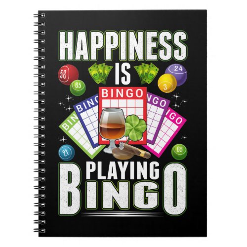 Happy Bingo Player Men Women Funny Bingo Notebook