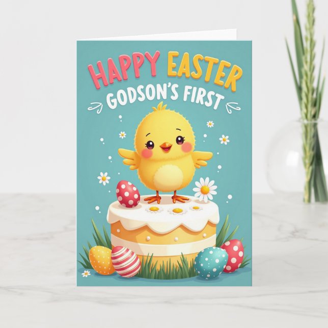 Happy Bird Cake Celebration Card (Front)