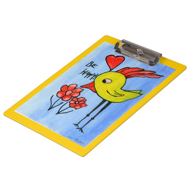 Happy Bird Clipboard (Angled)