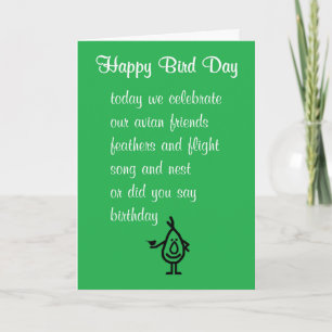 Happy Bird Day A Funny Happy Birthday Poem Card