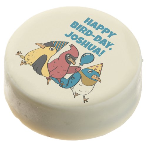 Happy Bird Day Cartoon Birds Themed Birthday Chocolate Covered Oreo