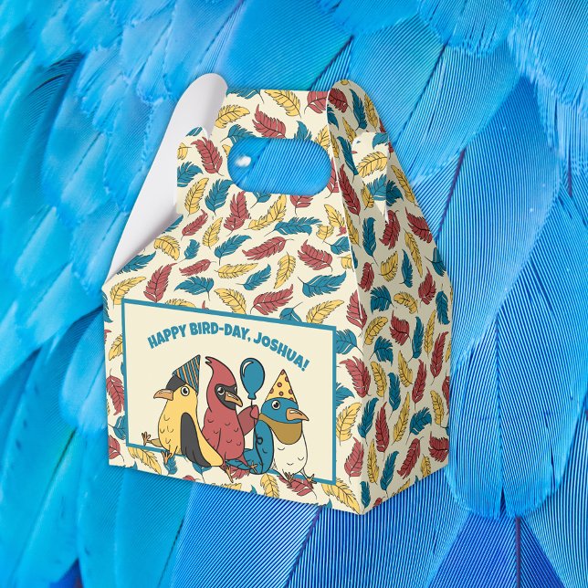 Happy Bird Day Cartoon Birds Themed Birthday Favor Boxes (Creator Uploaded)