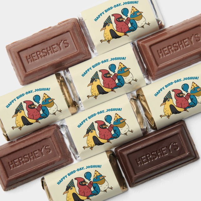 Happy Bird Day Cartoon Birds Themed Birthday Hershey's Miniatures (Assorted)
