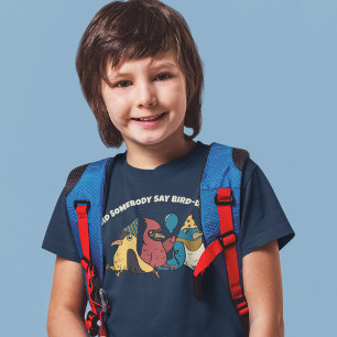 Happy Bird Day Cartoon Birds Themed Birthday T-Shirt