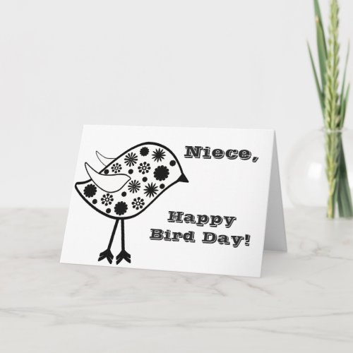 Happy Bird Day foer a niece fun bird greeting Card