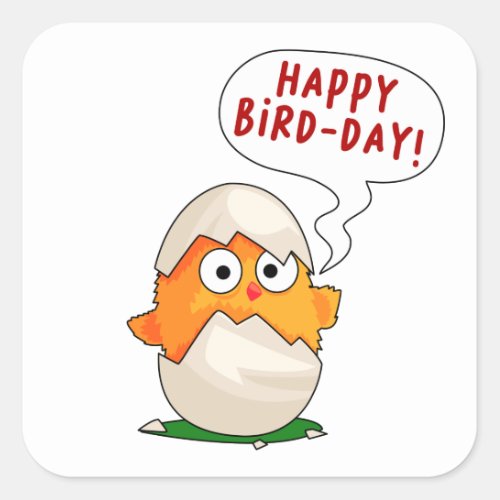 Happy Bird_Day _ Funny Bird Birthday for Birder Square Sticker