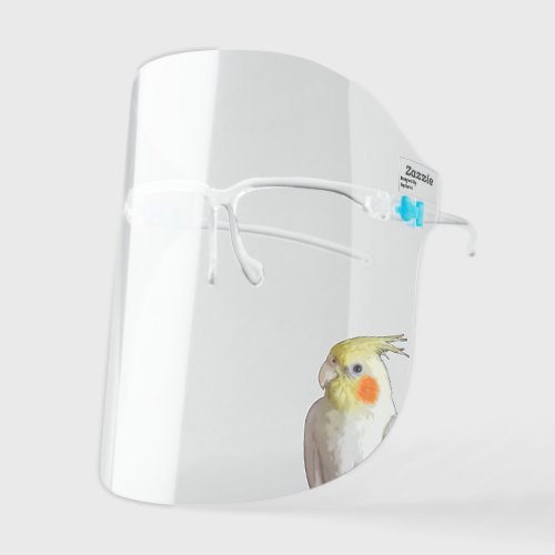 Happy Bird White Pet Cockatiel Shoulder Parrot Kids Face Shield