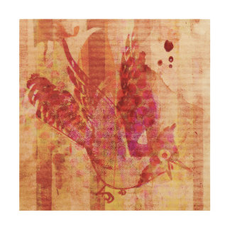 Happy Bird Wood Print Art