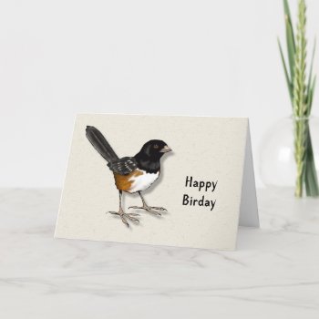 Happy Birday: Pun  Bird Illustration: Birthday Card by joyart at Zazzle