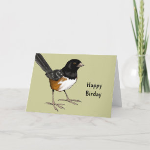 Happy Birday: Pun, Bird Illustration: Birthday Card